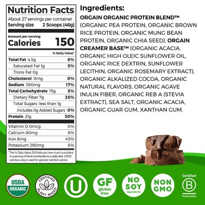 Orgain Organic Nutrition 16g Grass-Fed Protein Shake, Creamy Chocolate  Fudge (11 fl. oz., 12 pk.) - Sam's Club