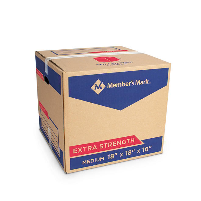 Member's Mark, Medium Extra Strength Box, 18" x 18" x 16", Kraft  