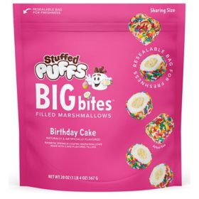 Stuffed Puffs Big Bites Birthday Cake Filled Marshmallows (20 oz.)
