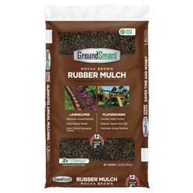 GroundSmart Rubber Mulch - Mocha Brown (1.25 cu ft Bag)