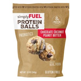 simplyFUEL Chocolate Coconut Peanut Butter Protein Balls, 12 oz.