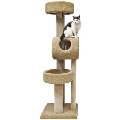 Multi Level Carpeted Cat Tower Tan 68 Sam s Club