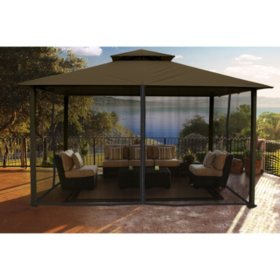 Paragon Outdoor 11′ x 14′ Gazebo with Sunbrella Top and Mosquito Netting