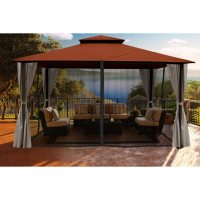 Paragon Outdoor 11' x 14' Gazebo with Privacy Curtains and Mosquito Netting (Various Colors)