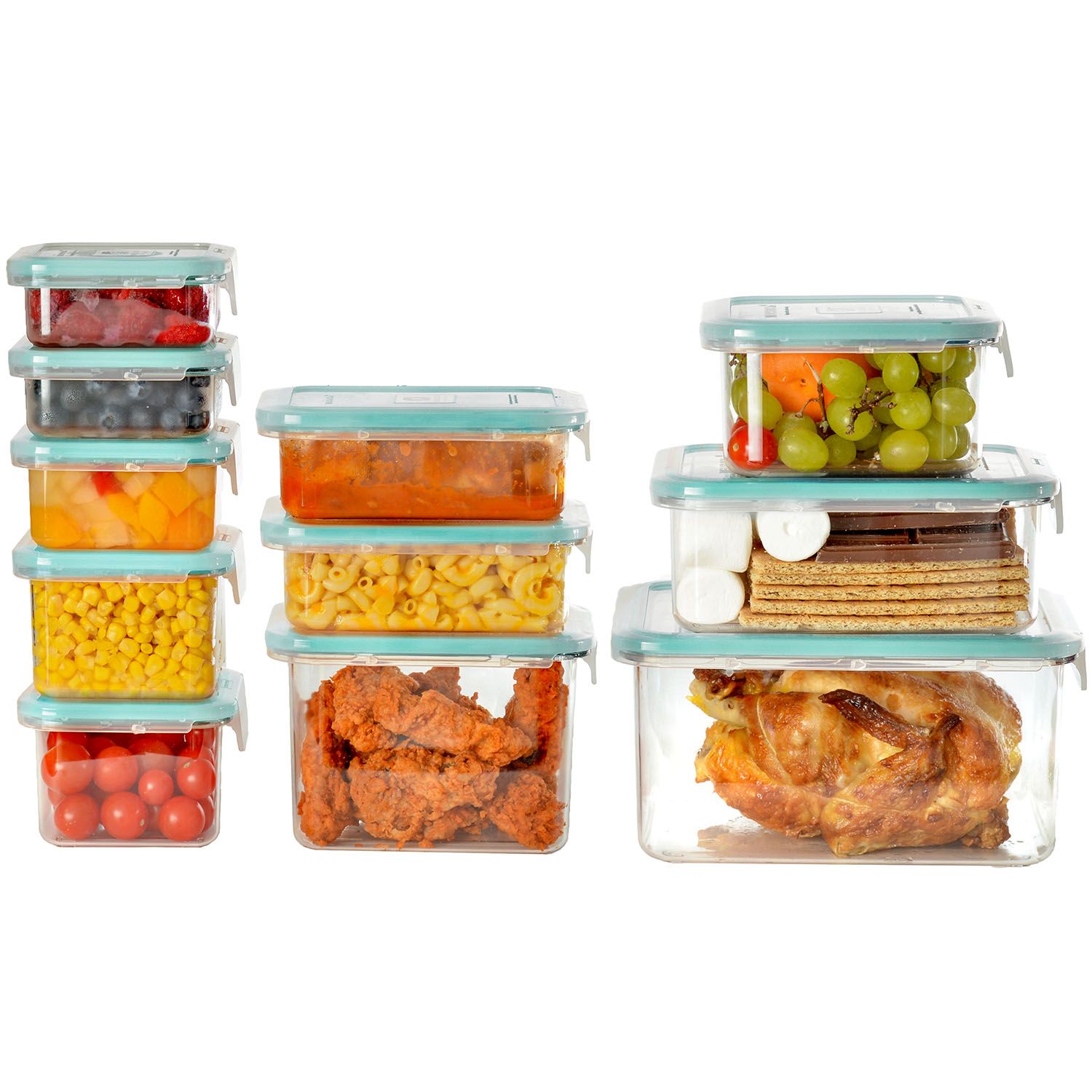 Wellslock Classic 1-Lock 22-Piece Food Storage Container Deluxe Pack