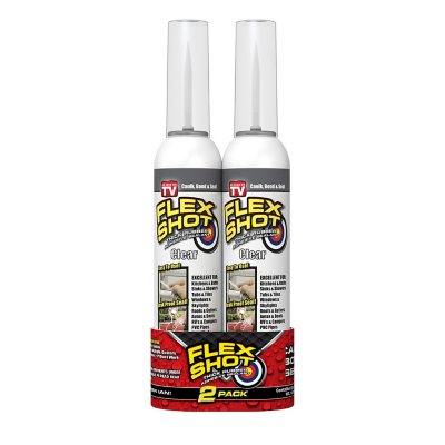 Flex Shot Rubber Adhesive Sealant Caulk, 8 oz, Clear, 2pk Sam's Club