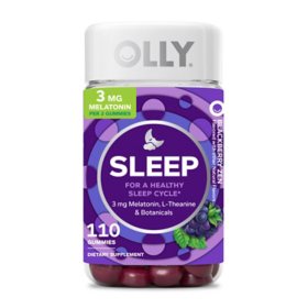 OLLY Restful Sleep Gummies, Blackberry, 110 ct.