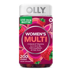 OLLY Women's Multivitamin Gummies, Health & Immune Support, Berry 200 ct.