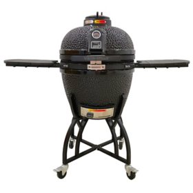 Vision Grills B-Series Deluxe Kamado in Black with Grill Cover