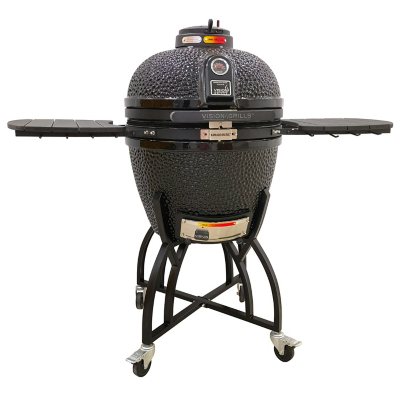 Vision Grills B Series Deluxe Kamado in Black with Grill Cover