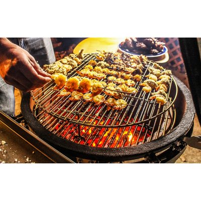 Vision Grills B Series Deluxe Kamado in Black with Grill Cover