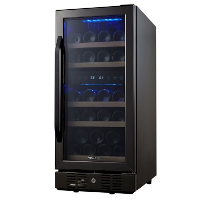 Newair 29 Bottle Compact Compressor Wine Cooler Black Stainless