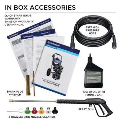 Westinghouse wpx 3200 psi 2.5 gpm gas powered deals axial cam pump pressure washer with quick connect tips