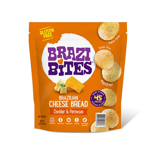 Brazi Bites Brazilian Cheese Bread, Cheddar and Parmesan (45 ct.)