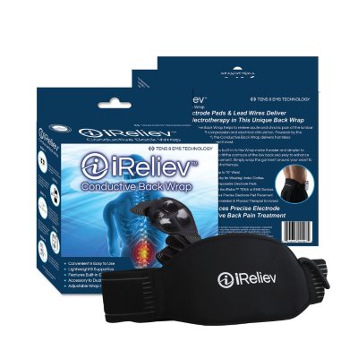 TENS Unit Back Pain Relief System with Conductive Back Wrap from iReliev 