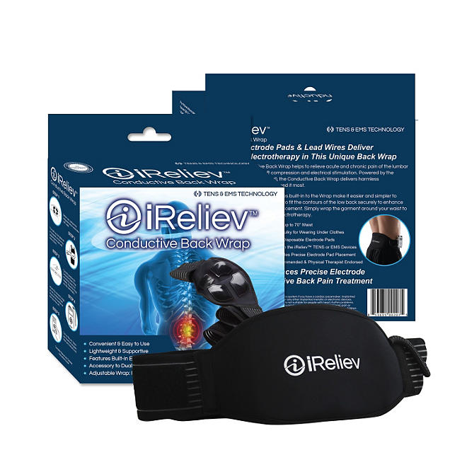 iReliev Conductive Back Wrap Accessory for TENS Therapy