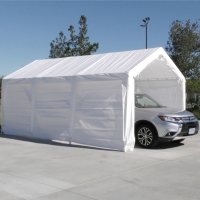 Impact Shelter 10' x 20' Heavy-Duty Steel Carport Canopy Shelter - Fully Enclosed with Sidewalls