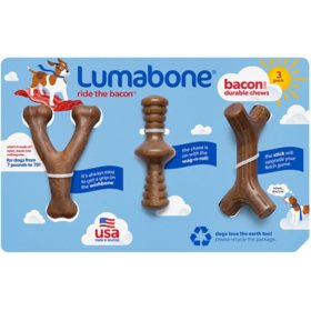 Lumabone Durable Chew Toys, Bacon Flavored (3 pk.)
