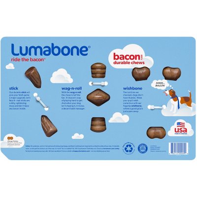 Lumabone Durable Chew Toys Bacon Flavored 3 pk. Sam s Club