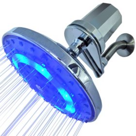 Pure Blue H2O Filtered Rain Garden LED Shower Head