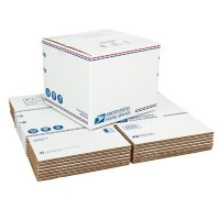 USPS Shipping Boxes, Adjustable Height, 10L x 10W x 8H, White, 4 Count