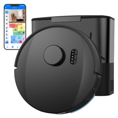 UltraVision Self-Emptying Robot Vacuum & Mop With 180-Day Dock, Featuring Object Detection Technology, Wi-Fi Connected:- Carbon Steel