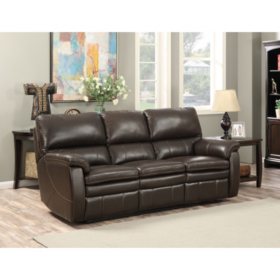 Crawford Top Grain Leather Reclining Sofa Sam S Club