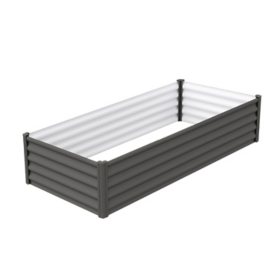 The Organic Garden Co. 6' x 3' Galvanized Raised Garden Bed-  Woodland Gray