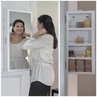 Cabidor Mini Deluxe Mirrored Behind The Door Storage Cabinet
