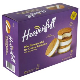 Heavenfull Mini Stroopwafel Ice Cream Sandwiches With Caramel Filling (12 ct.)