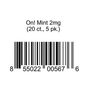 On! Mint 2mg 20 ct., 5 pk.