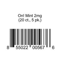 on! Nicotine Pouches Mint 2mg (20 pouches, 5 Cans)