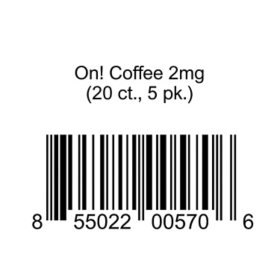 On! Oral Tobacco, Coffeee, 2 mg, 20ct., 5-can roll