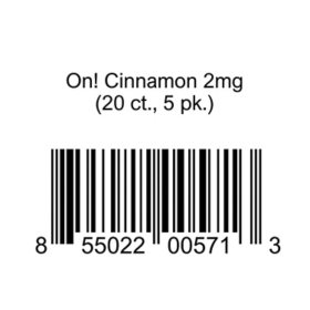On! Cinnamon 2mg 20 ct., 5 pk.