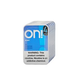 On! Oral Tobacco, Mint, 4mg 20 ct., 5-can roll