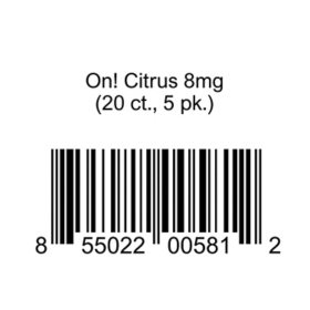 On! Citrus 8mg (20 ct., 5 pk.)