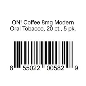 ON! Coffee 8mg Modern Oral Tobacco, 20 ct., 5 pk.