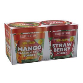 Bellefontaine Mango Passion Fruit and Strawberry Sorbet, Frozen, 16 oz., 2 pk.