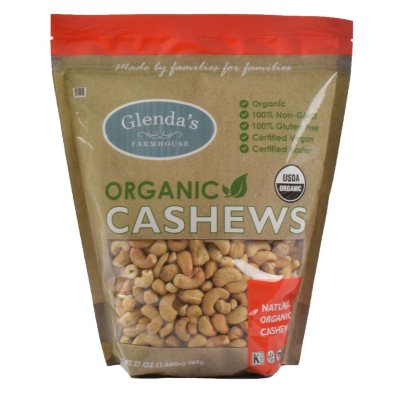 Glenda's Farmhouse Organic Cashews 27 oz. Sam's Club