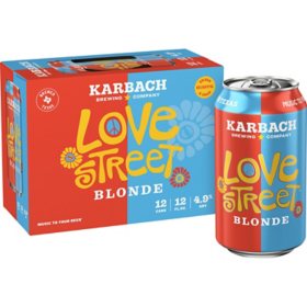 Karbach Brewing Co. Love Street Kolsch Style Blonde Ale Beer, 12 fl. oz. can, 12 pk.