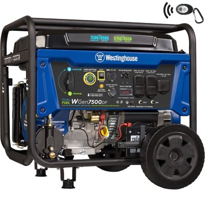 Westinghouse 7 500 9 500 Watt Dual Fuel Portable Generator Sam S Club