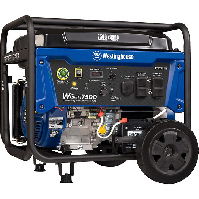 Westinghouse 7,500/9,500-Watt Gasoline-Powered Portable Generator (CARB Compliant)