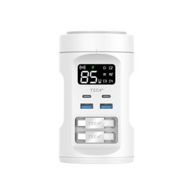 Tech Squared Power Tower with Qi2 Wireless Charging and Retractable Cords
