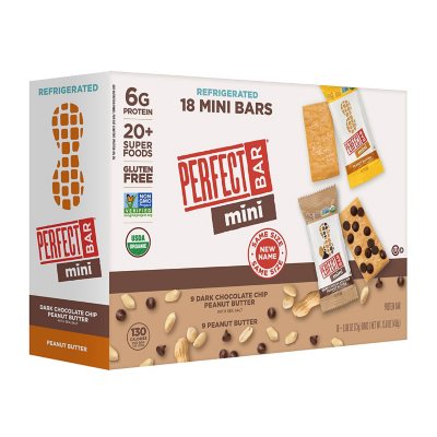 Perfect Bar Protein Bar, Dark Chocolate Chip Peanut Butter with Sea Salt - 8 pack, 2.3 oz bars