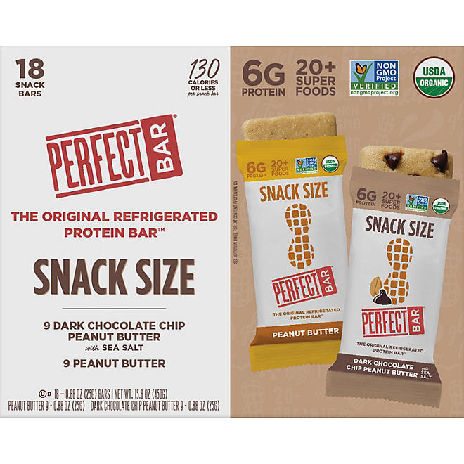 Perfect Bar Protein Bar, Peanut Butter and Chocolate Chip 18 ct.