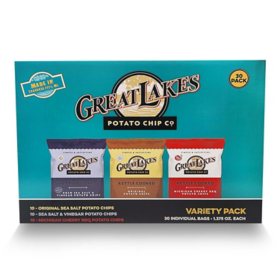 Great Lakes Potato Chip Variety Pack 1.375 oz., 30 pk.