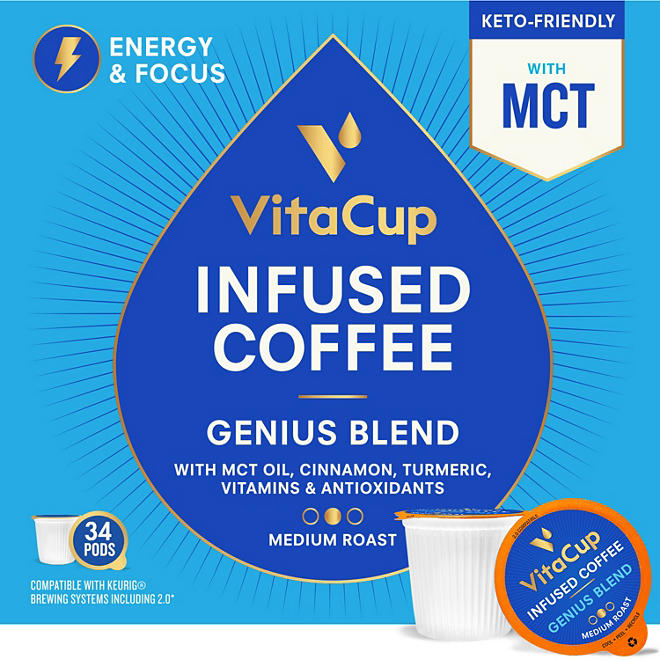 VitaCup Genius Blend Infused Coffee Pods (34 ct.)