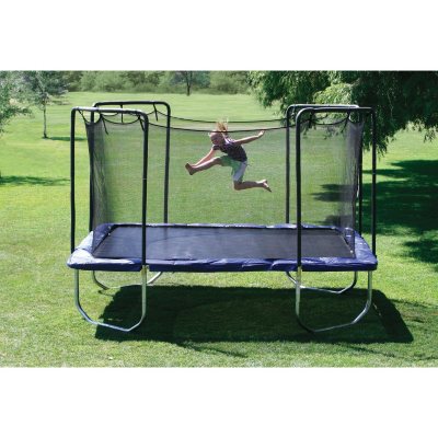 Square trampoline hotsell with enclosure