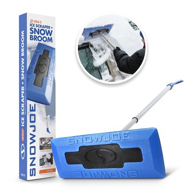 Snow Joe 2-in-1 Telescoping Snow Broom + Ice Scraper, 18