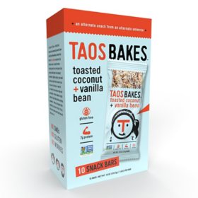 Taos Bakes Snack Bars, Toasted Coconut and Vanilla Bean, 1.8 oz., 10 ct.